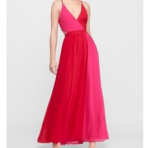 NWT Express full length color block strappy dress